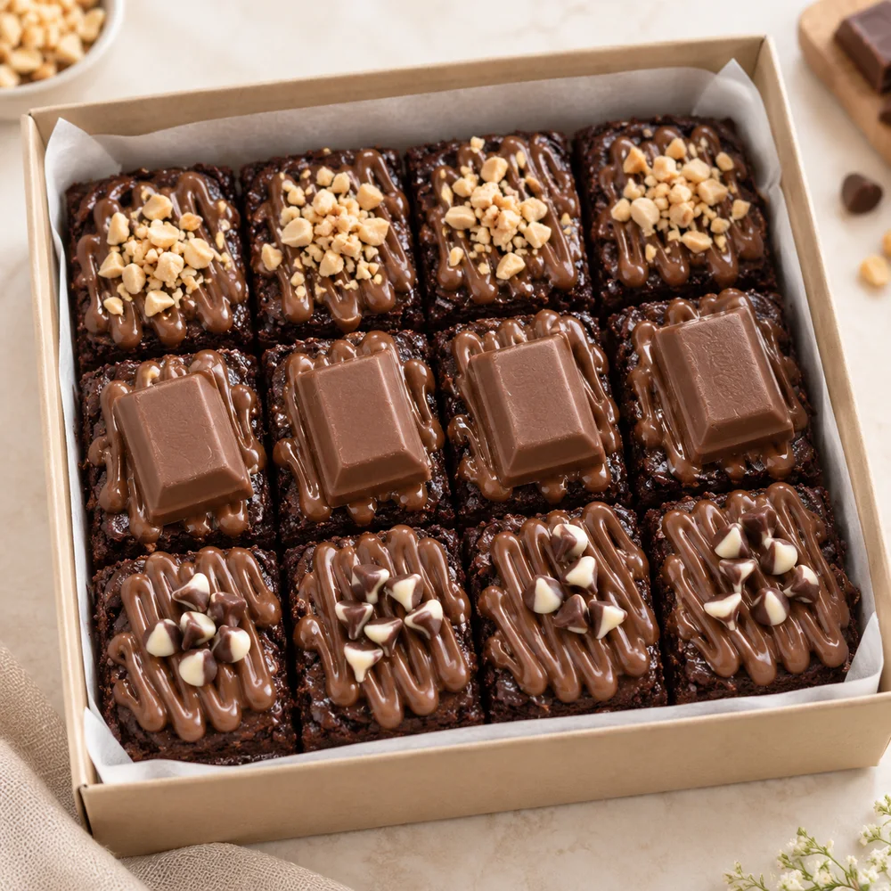 Box of 12 Maneeka Delicacy chocolate brownies